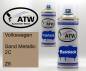 Preview: Volkswagen, Sand Metallic 2C, Z8: 400ml Sprühdose + 400ml Klarlack - Set, von ATW Autoteile West.